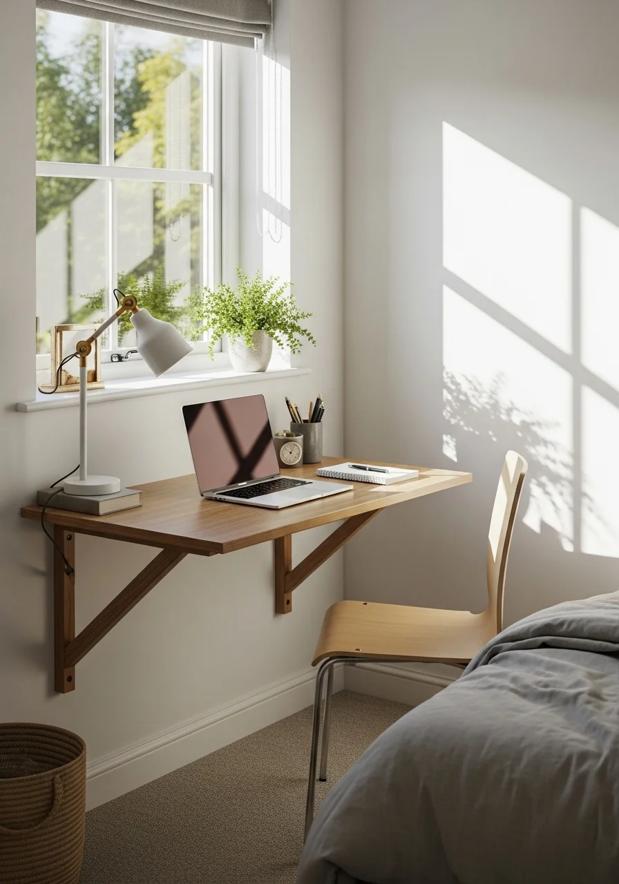 Running Out of Wall Space? These 20 Bedroom Wall Decor Ideas Are the Solution for 2026 21 Wall-Mounted Desk for Small Spaces