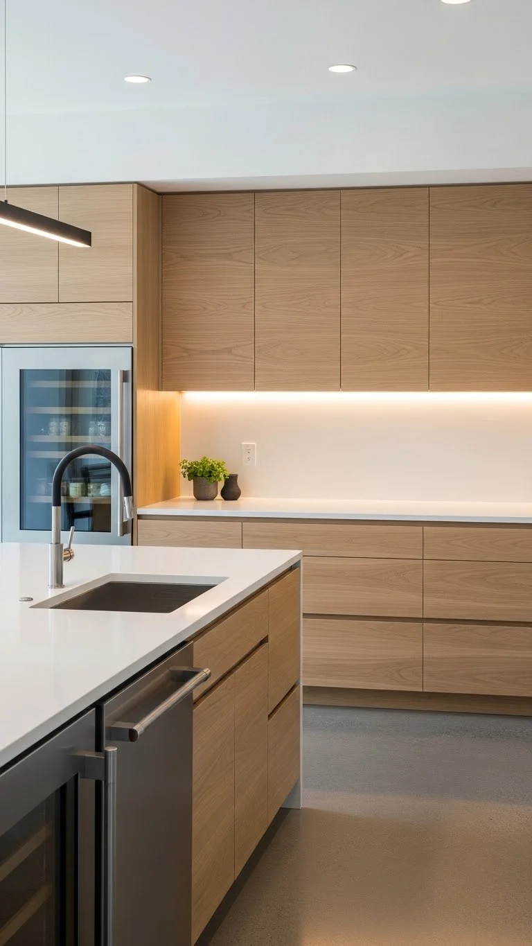 15 White Oak Kitchen Cabinets Ideas 2026: Transform Your Kitchen Into a Stunning Space 13 White Oak with Integrated Appliances