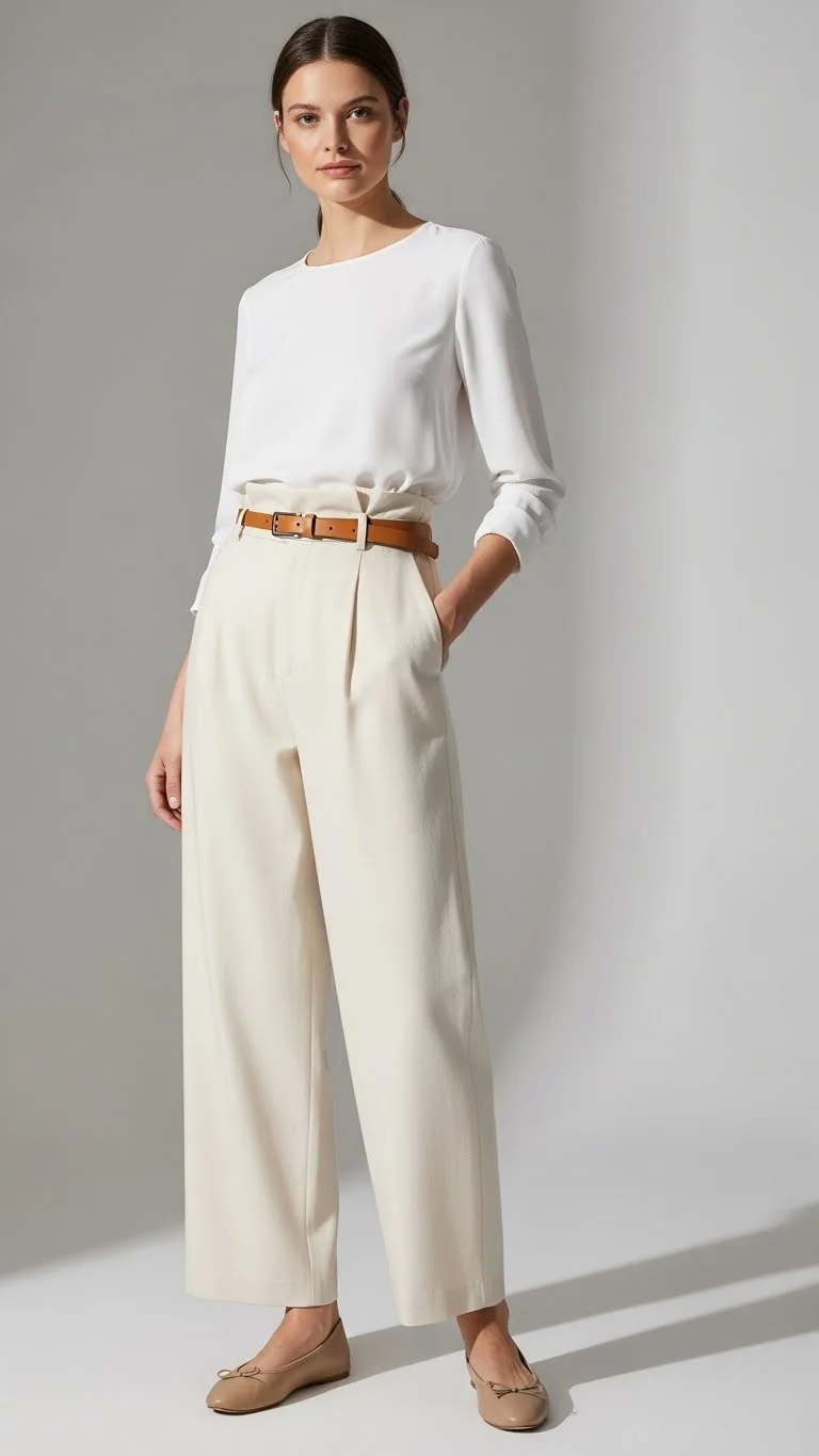 15 Modest Girly Outfit Ideas 2026: Your Complete Style Guide 4 Wide-Leg Pants with Long Sleeve Blouse