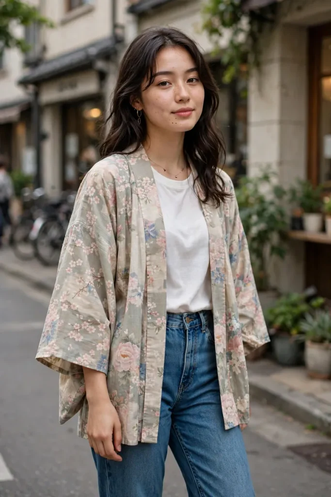 15 Modest Girly Outfit Ideas (Covered, But Make It Chic) 13 modest 12 kimono jeans simple top