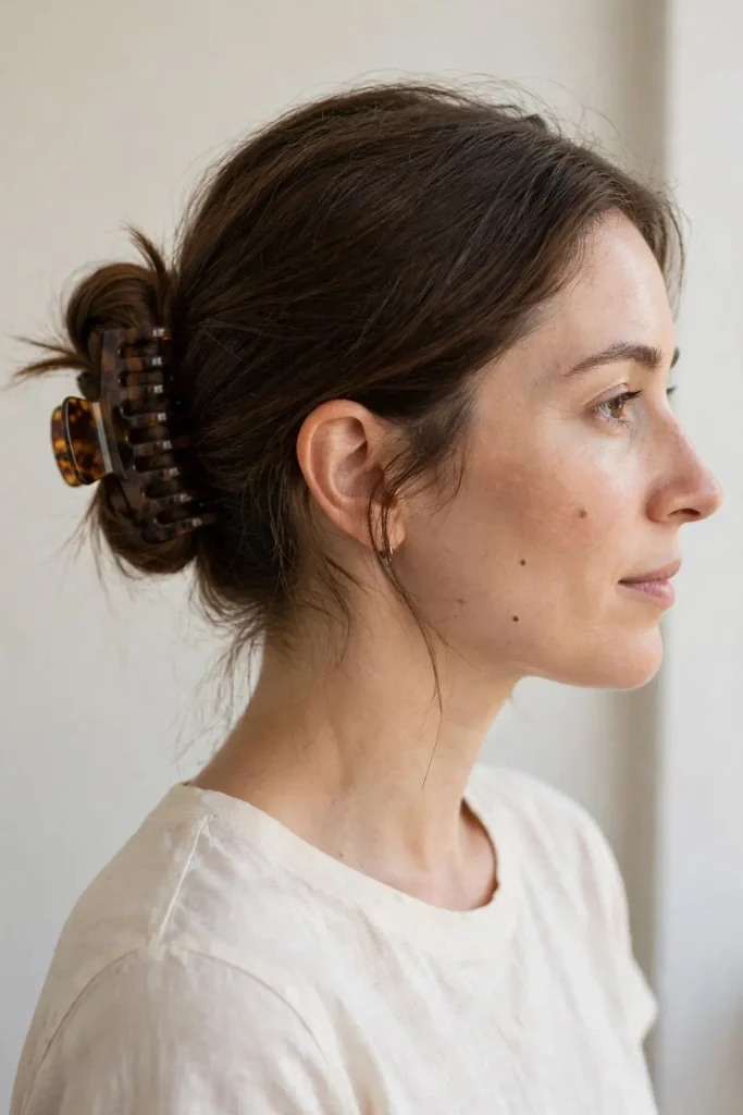 07 low bun claw clip