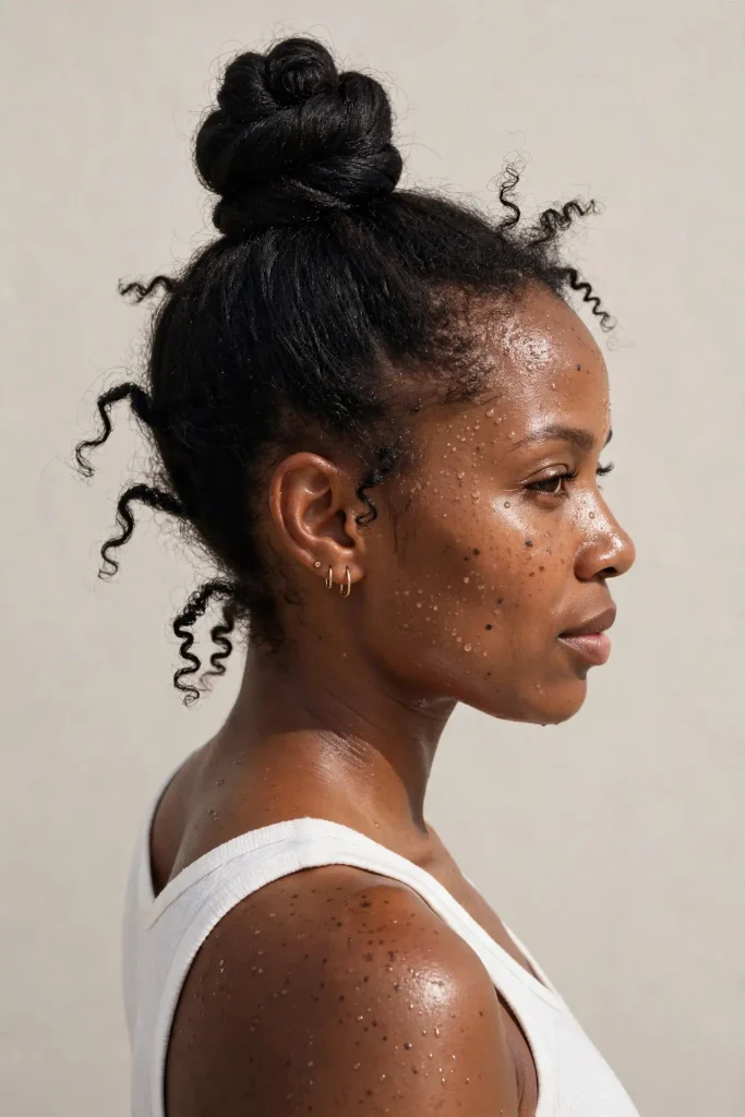 17 Hot Weather Hairstyles That Actually Survive the Heat 8 07 wrapped top knot