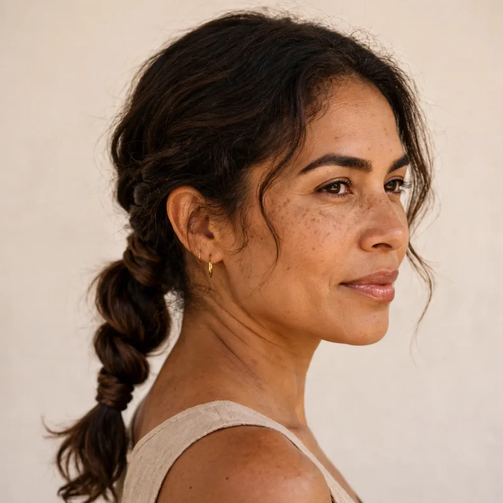 17 Hot Weather Hairstyles That Actually Survive the Heat 15 14 twisted low ponytail wrapped base