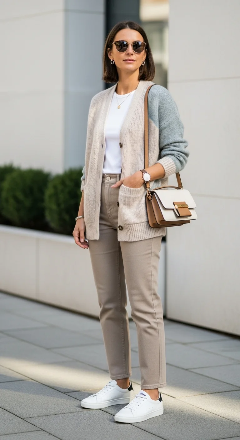 Why These 19 Trendy Spring Outfit with Sneakers Are Shocking Fashionistas 2026 16 Cardigans & Sneakers