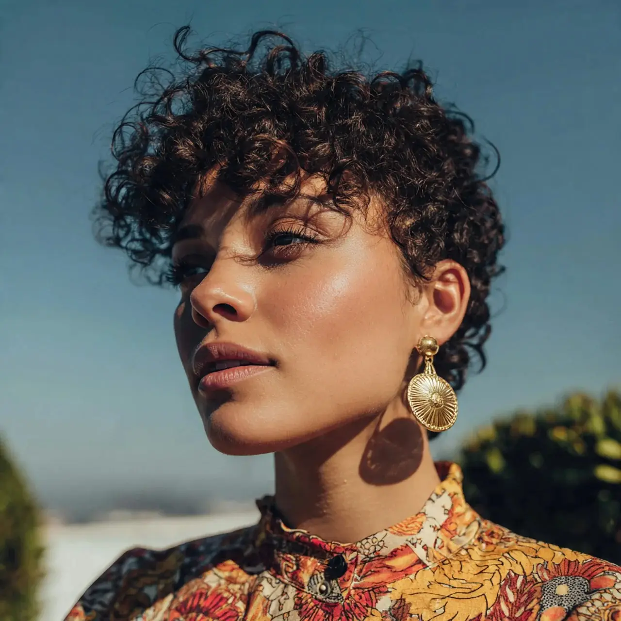 14 Stunning Ways to Rock Curtain Bangs on Curly Hair 4 Curly Pixie with Curtain Bangs