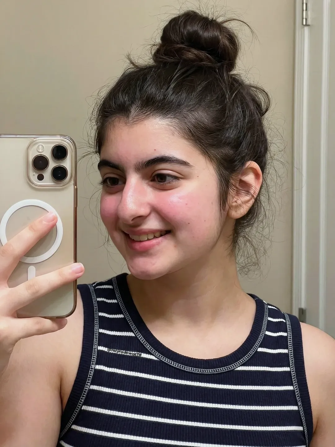 15 Curtain Bangs Medium Hair Styles That Are All About Effortless Chic 5 Curtain Bangs + Messy Bun