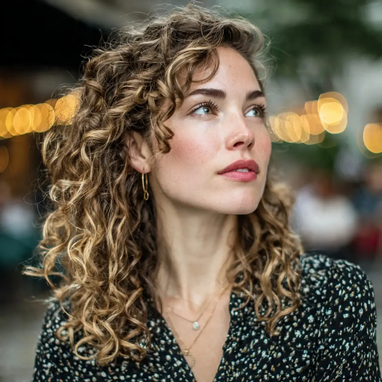14 Stunning Ways to Rock Curtain Bangs on Curly Hair 8 Defined Curls with Side-Swept Curtain Bangs