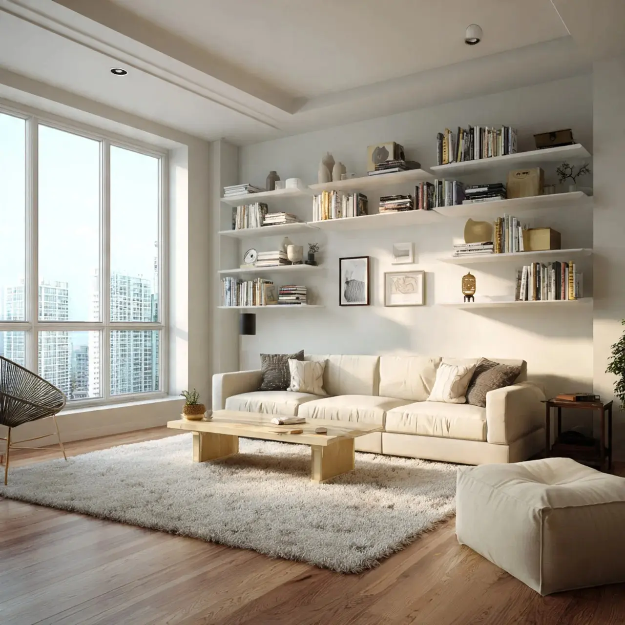 14 Apartment Living Room Ideas 2026: Small Space, Big Style 12 Floating Shelves for Display and Storage