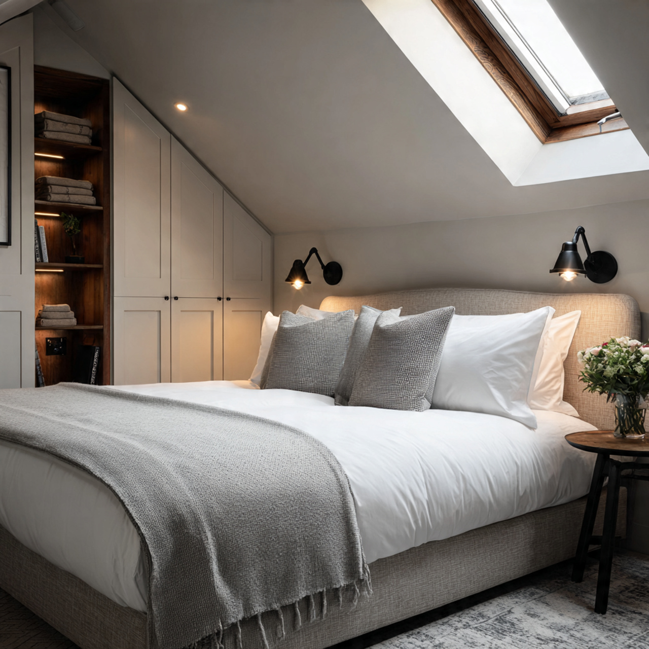 13 Attic Bedroom Ideas 2026 That Will Make You Fall in Love with Your Rooftop Space 10 Guest Attic Bedroom with Hotel Vibes