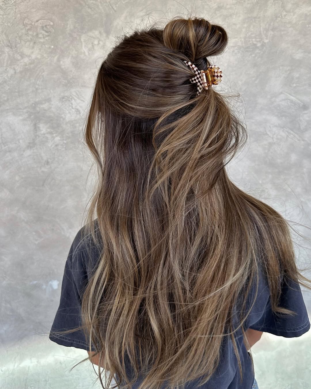 14 Curtain Bangs Long Hair Ideas That Will Make You Want to Cut Your Hair Today 9 Half-Up, Half-Down + Curtain Bangs