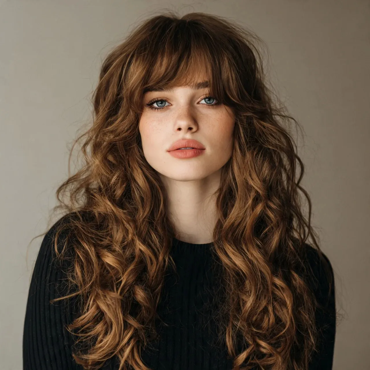 14 Stunning Ways to Rock Curtain Bangs on Curly Hair 3 Long Curls with Curtain Bangs