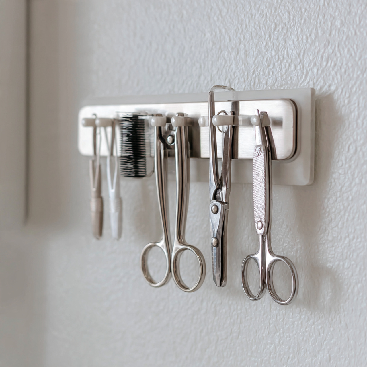 13 Bathroom Storage Ideas for Small Spaces That Make Bathrooms Look Twice as Big 8 Magnetic Strip for Small Metal Items