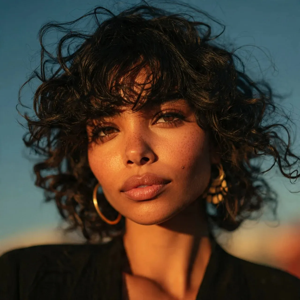 14 Stunning Ways to Rock Curtain Bangs on Curly Hair 12 Natural Curls with Curtain Bangs