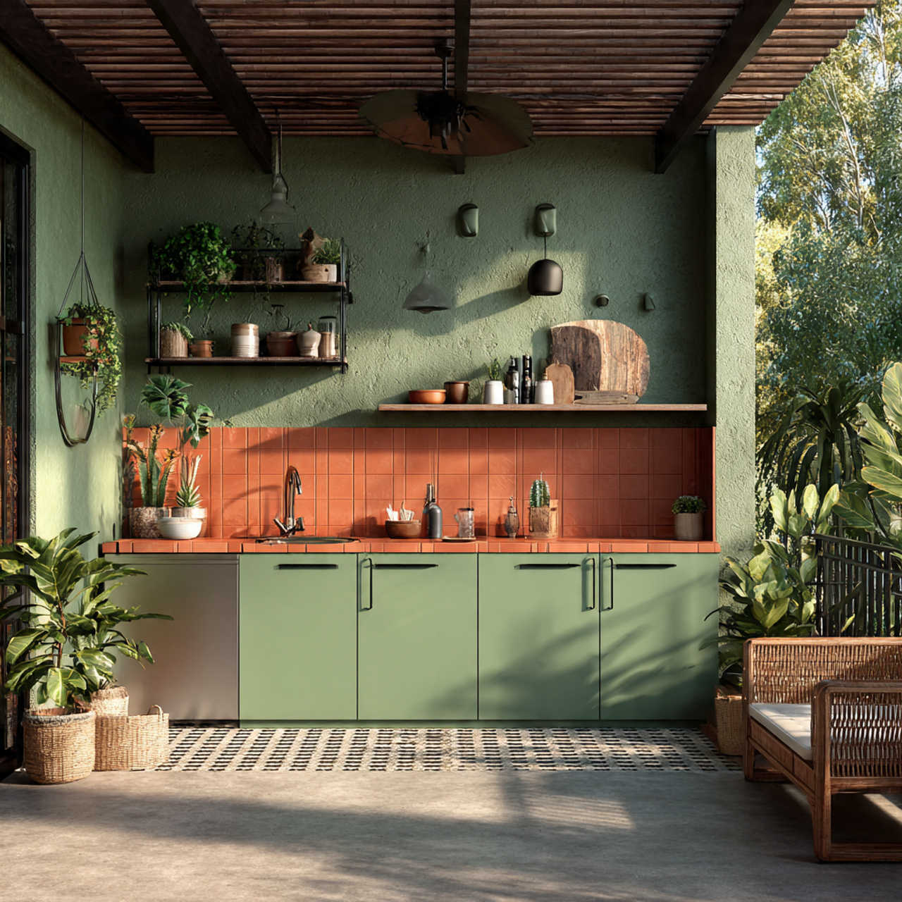 15 Green Kitchen Ideas 2026: The Easiest Ways to Make Your Kitchen Look Fresh and Beautiful 10 Terracotta and Green Color Combo