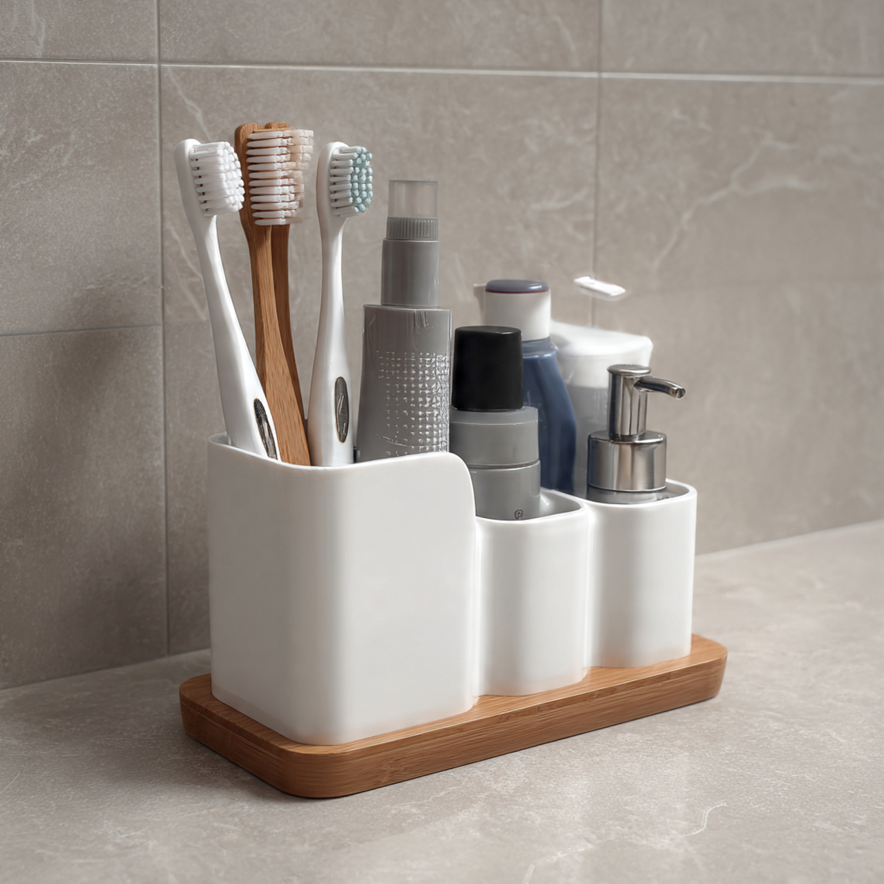 13 Bathroom Storage Ideas for Small Spaces That Make Bathrooms Look Twice as Big 13 Toothbrush and Counter Organizer
