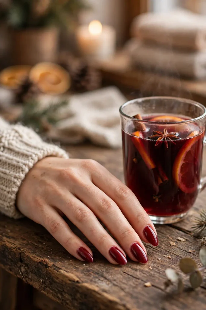 17 Best Nail Design Ideas for February That Go Beyond Basic Valentine's 3 f01 mulled wine