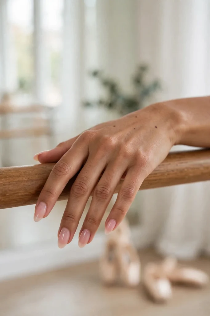 17 Best Nail Design Ideas for February That Go Beyond Basic Valentine's 7 f05 ballet slipper sheer