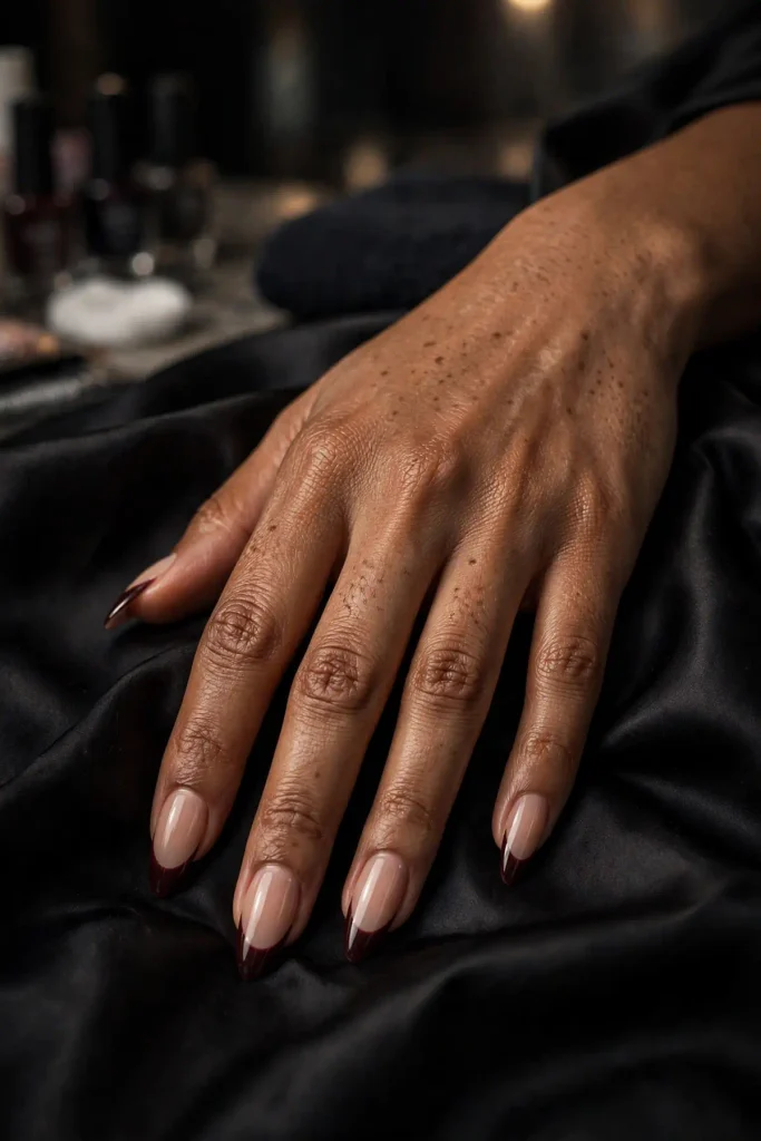 17 Best Nail Design Ideas for February That Go Beyond Basic Valentine's 13 f11 vamp french