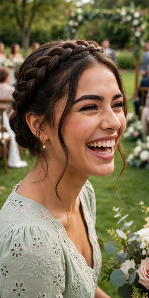 13 Wedding Guest Hairstyles, Chosen Like Entrées on an RSVP Card 4 03 braided crown