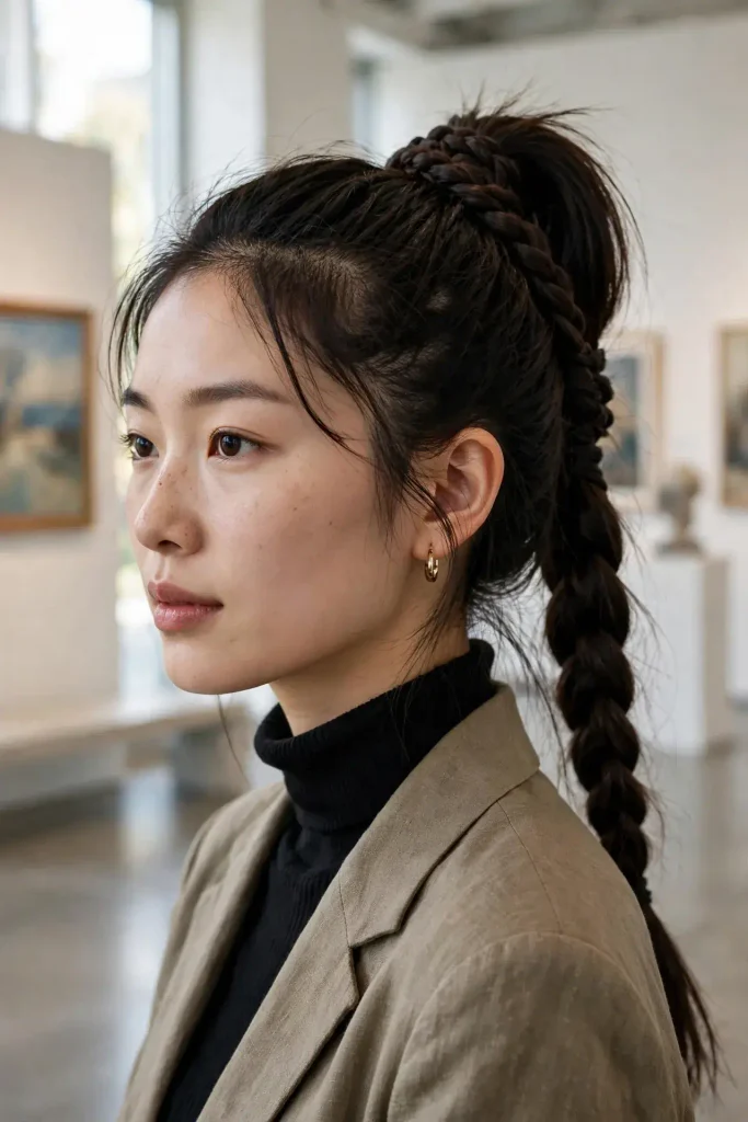 04 braid wrapped high ponytail
