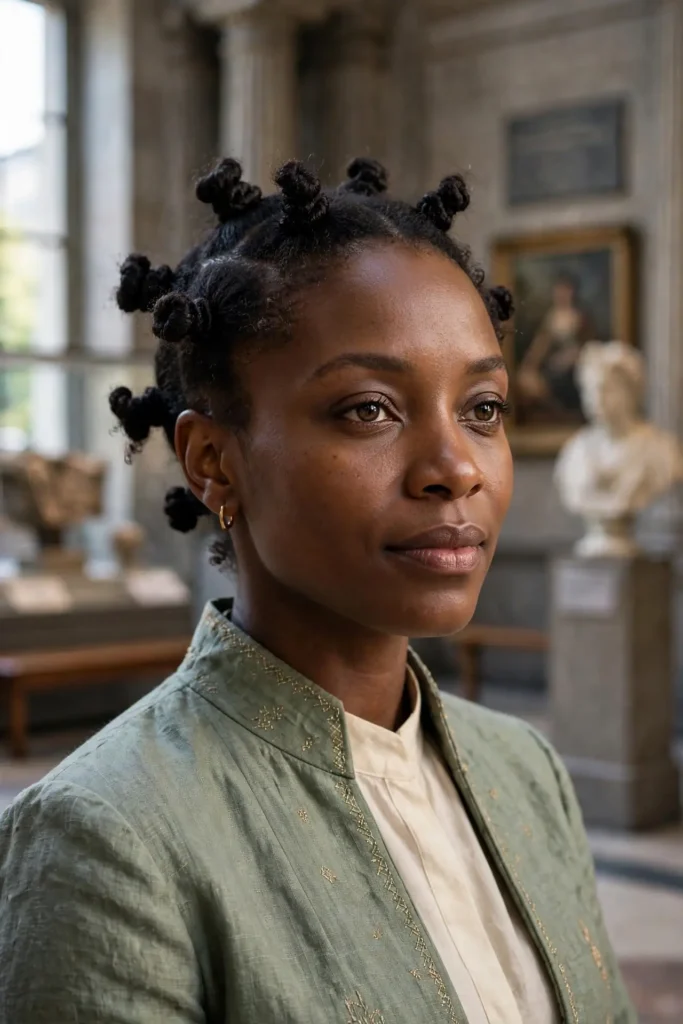 13 Natural Hairstyle Ideas, From Embracing Shrinkage to Showing Off Your Length 7 06 bantu knots