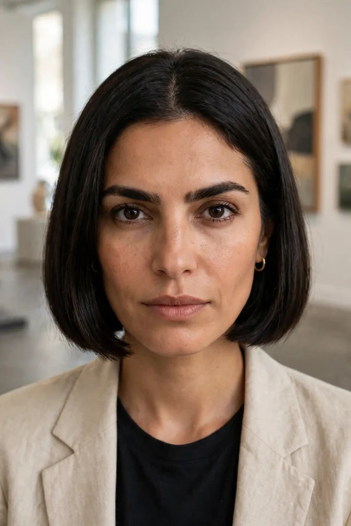 15 Hairstyles for Oval Faces, Chosen by the Feature You Want to Show Off 8 07 classic jaw length blunt bob