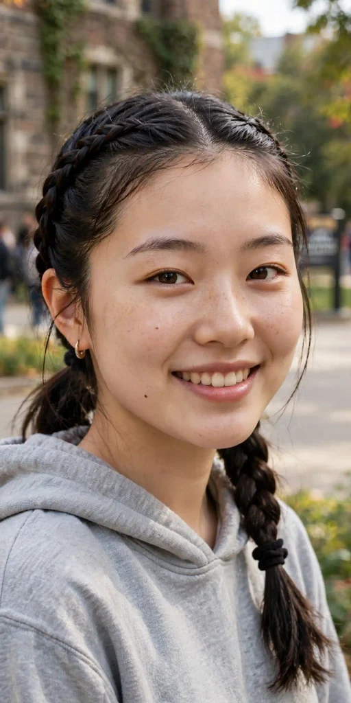 11 low ponytail french braided sides