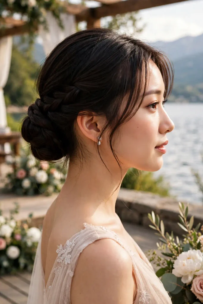 13 Wedding Guest Hairstyles, Chosen Like Entrées on an RSVP Card 12 11 low side bun braided wrap