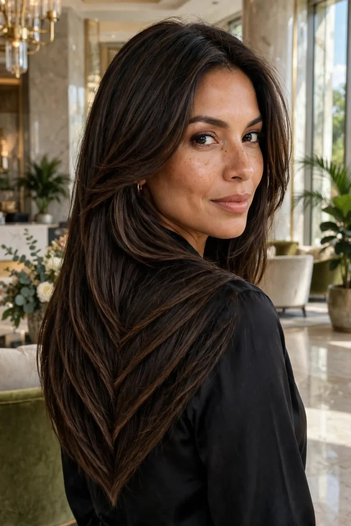 15 Hairstyles for Oval Faces, Chosen by the Feature You Want to Show Off 14 13 long v cut layers