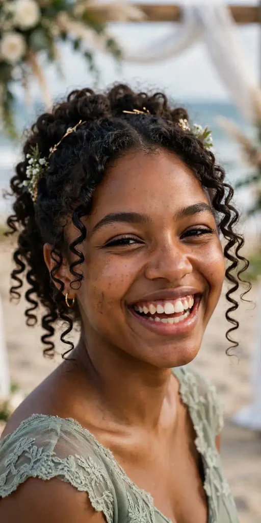 13 Wedding Guest Hairstyles, Chosen Like Entrées on an RSVP Card 14 13 natural curls pinned back crown