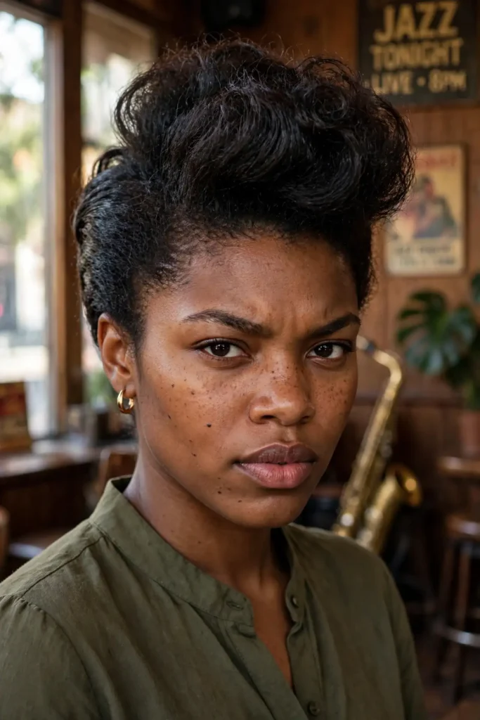 13 Natural Hairstyle Ideas, From Embracing Shrinkage to Showing Off Your Length 14 13 pompadour puff