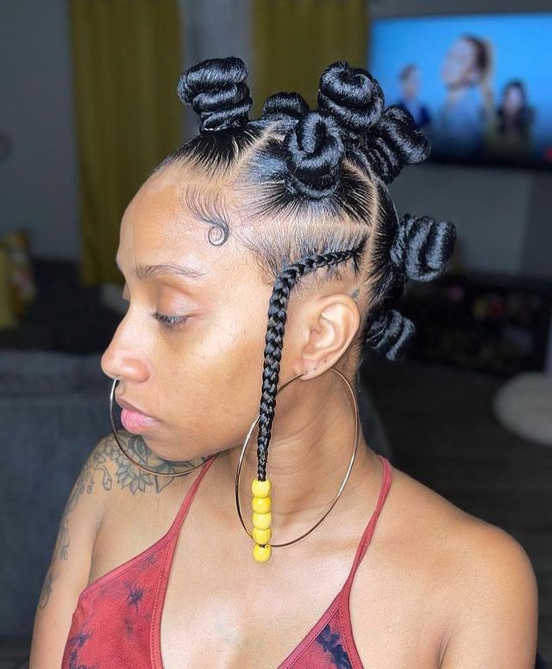 13 Natural Hairstyle Ideas That'll Make You Fall in Love With Your Hair All Over Again 4 Bantu Knots