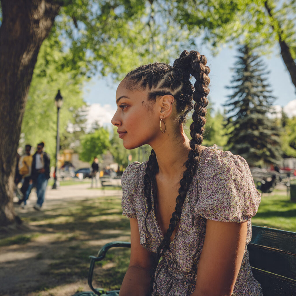 15 Braided Ponytail Hairstyles That Are So Pretty, You’ll Want to Try One Tomorrow 9 Cornrow Braided Ponytail