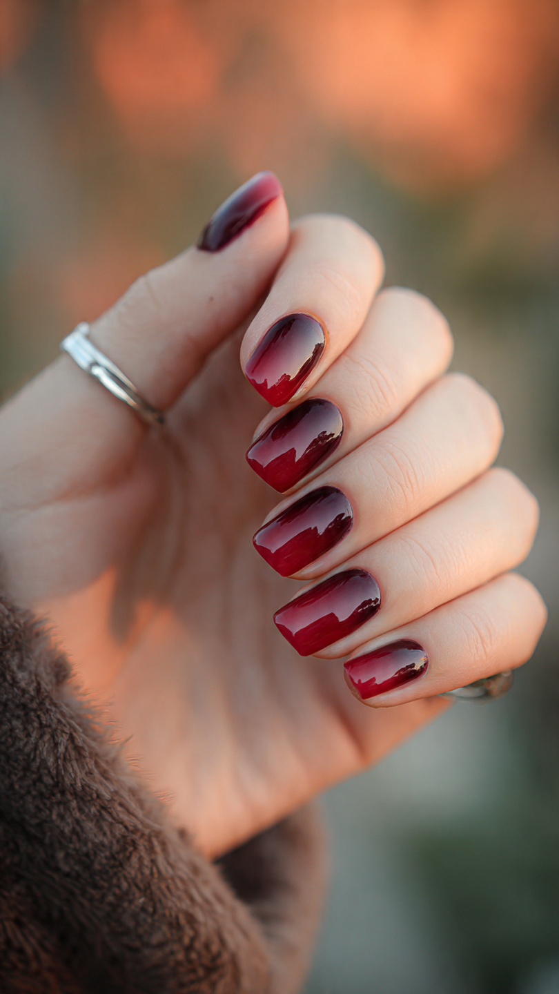 12 Nail Art Maroon Ideas: Bold, Classy, and Surprisingly Versatile 5 Deep Maroon Ombré Fade
