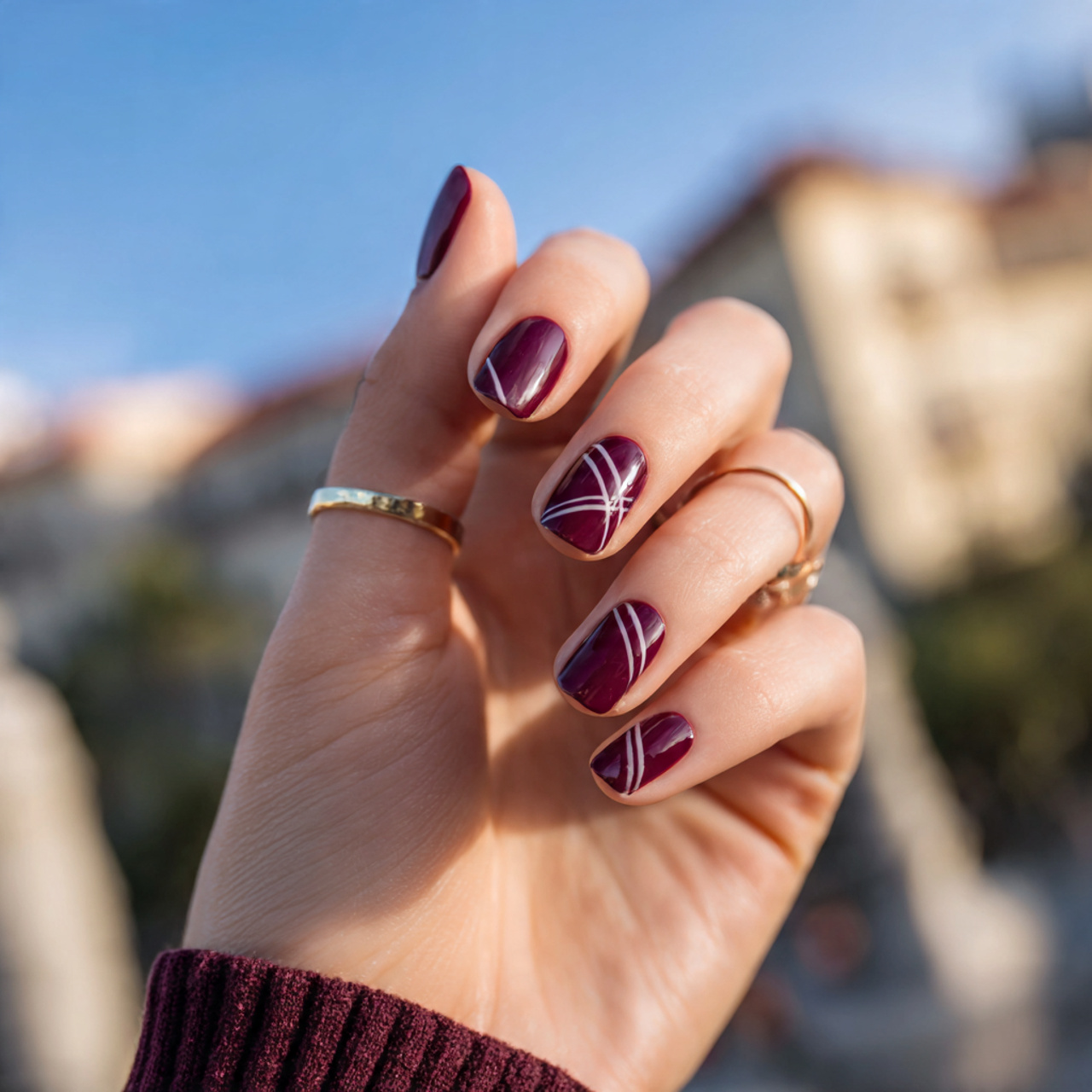 12 Nail Art Maroon Ideas: Bold, Classy, and Surprisingly Versatile 10 Maroon Negative Space Lines