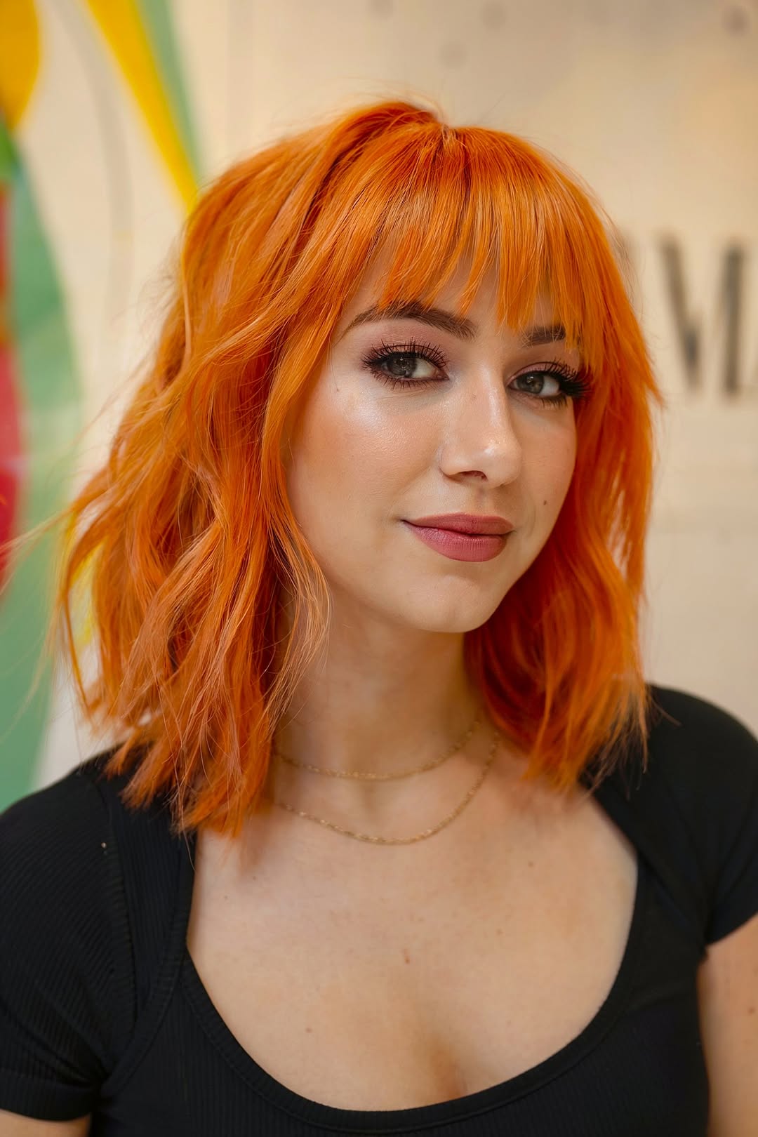 14 Short Hair with Bangs Ideas You Can Totally Rock Tomorrow 11 The Wavy Lob + Long Bangs