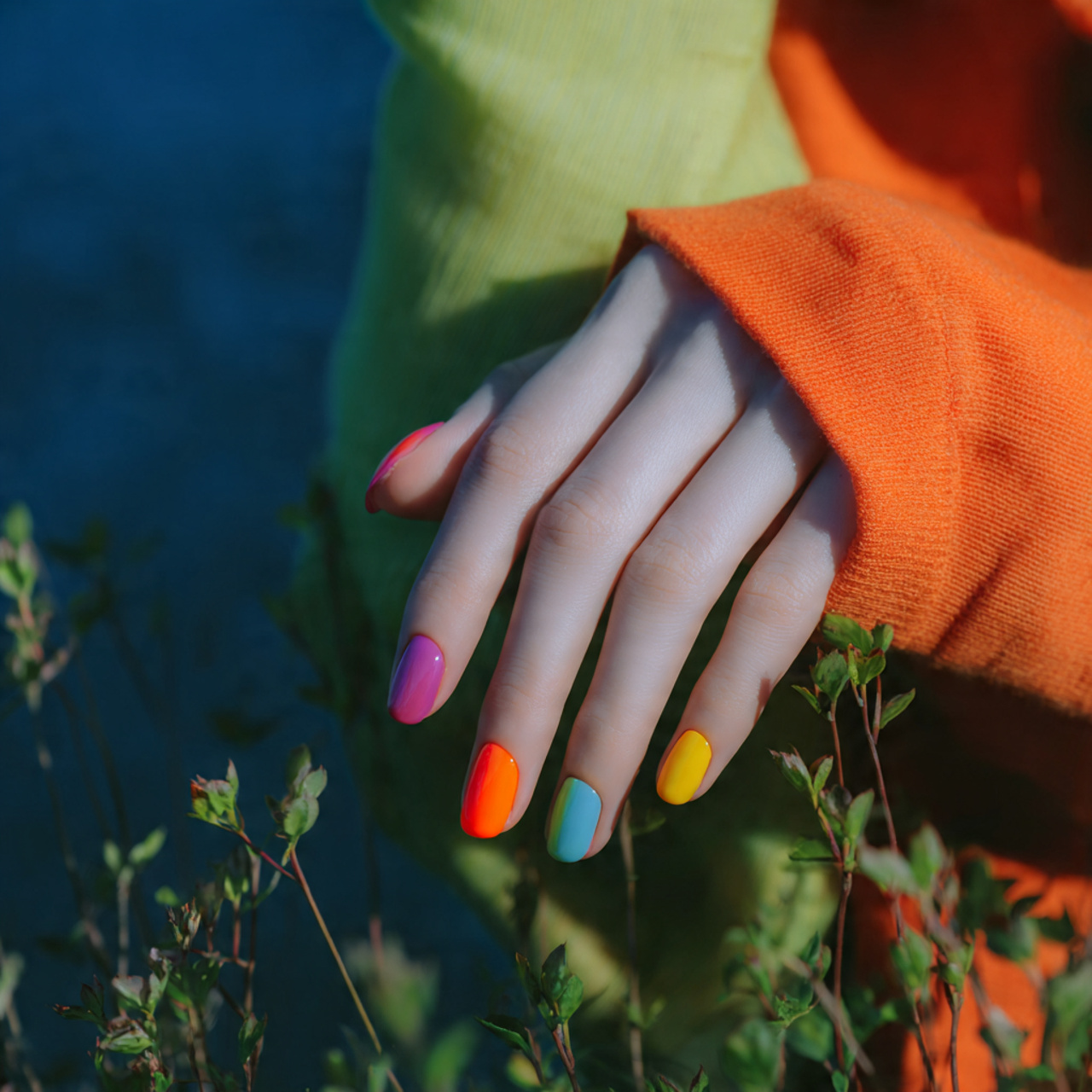 13 Easy Nail Art Ideas (Beginner-Friendly, Cute, and Fast) 8 Two-Tone Color Block