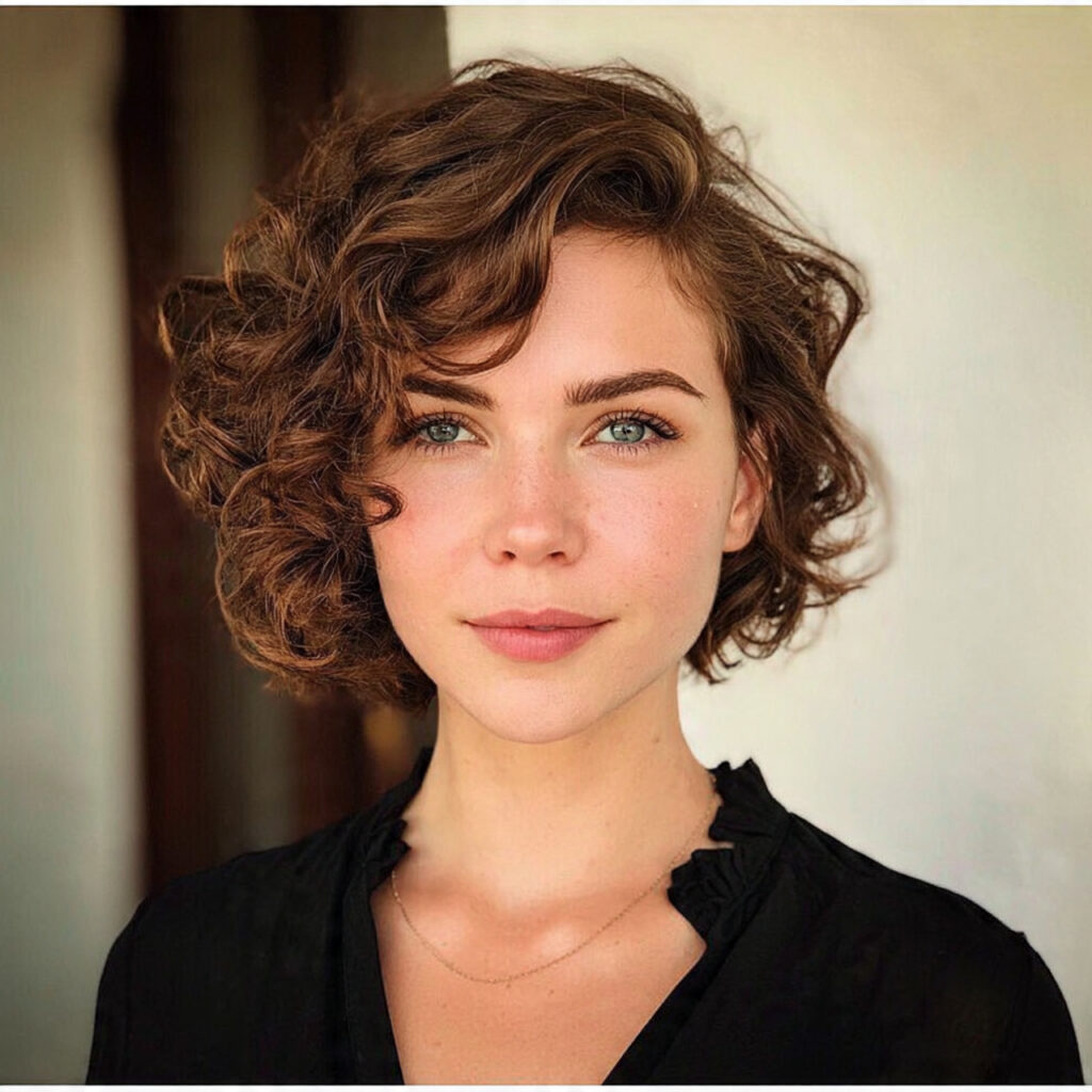 14 Short Curly Hairstyles That Are Cute, Cool, and Basically Doing the Most in the Best Way 12 asymmetrical curly bob for short curly hairstyles