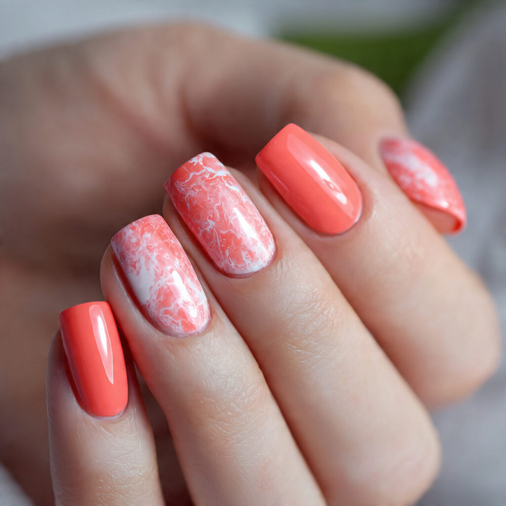 15 Trending Summer Nails Everyone Is Obsessed With Right Now (Your Next Mani Is Waiting) 6 bright coral nails