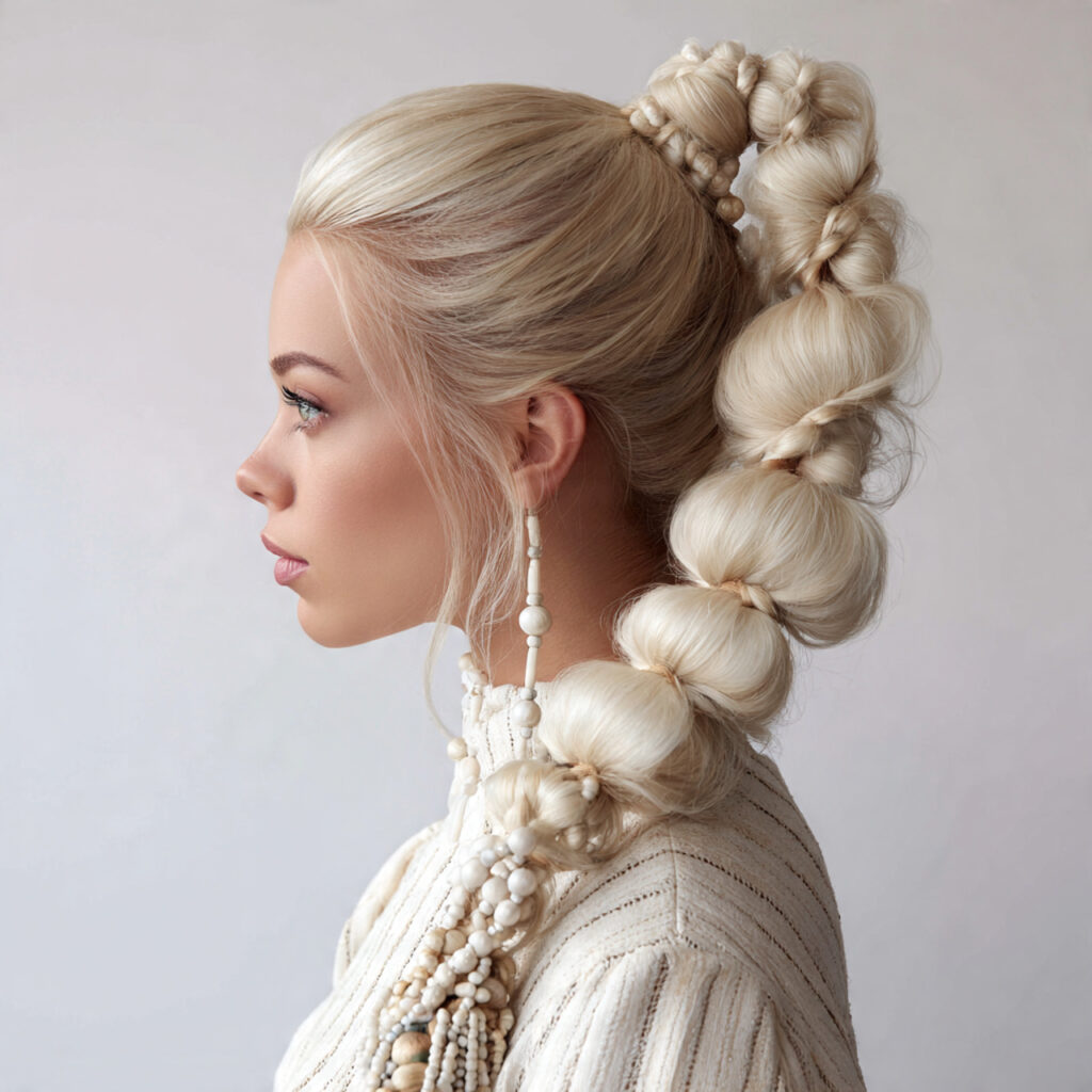 15 Quick Braided Hairstyles Ideas That Make You Look Put-Together in Minutes 11 bubble braid inspired pony