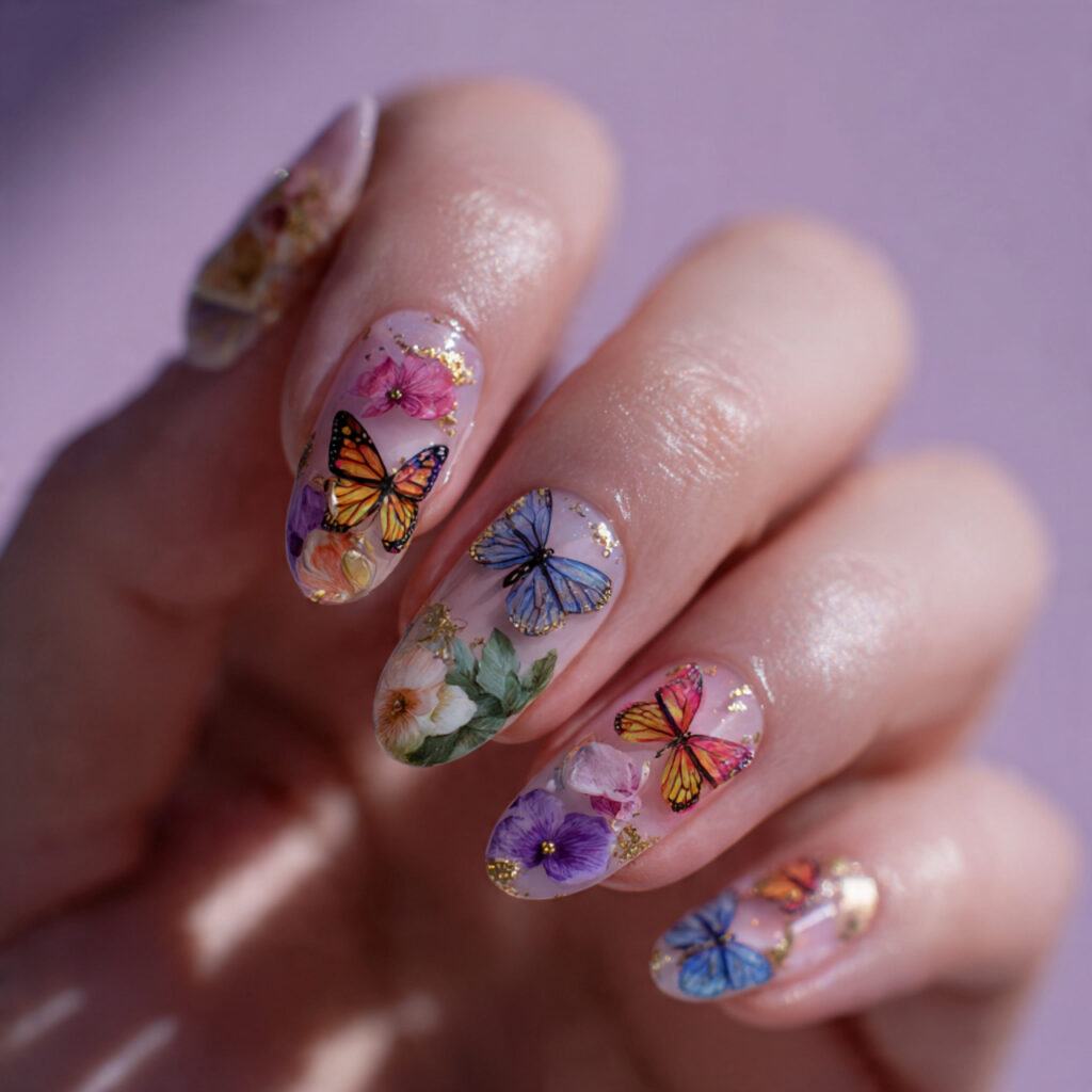 15 Trending Summer Nails Everyone Is Obsessed With Right Now (Your Next Mani Is Waiting) 13 butterfly nail designs