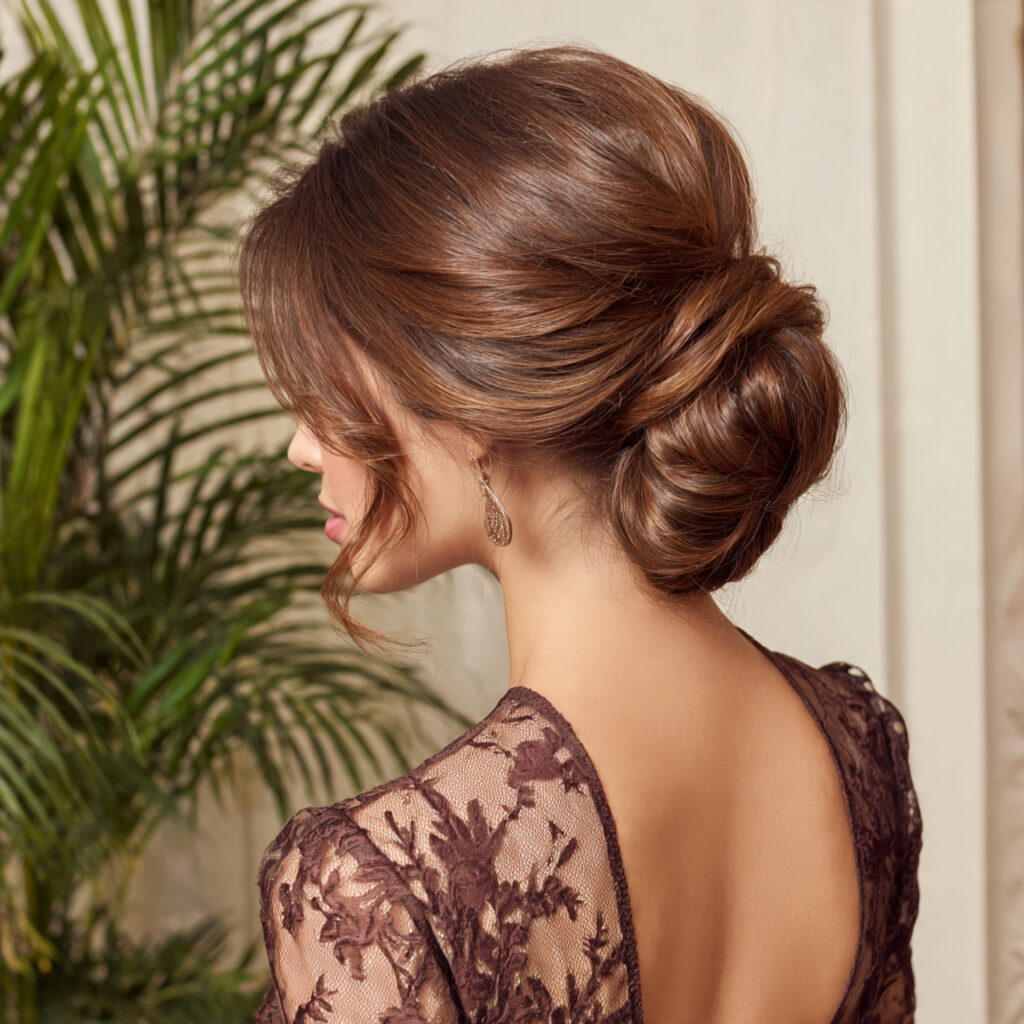 15 Engagement Hairstyle Ideas That Are Romantic, Chic, and Seriously Photo-Ready 6 classic chignon for engagement hairstyle