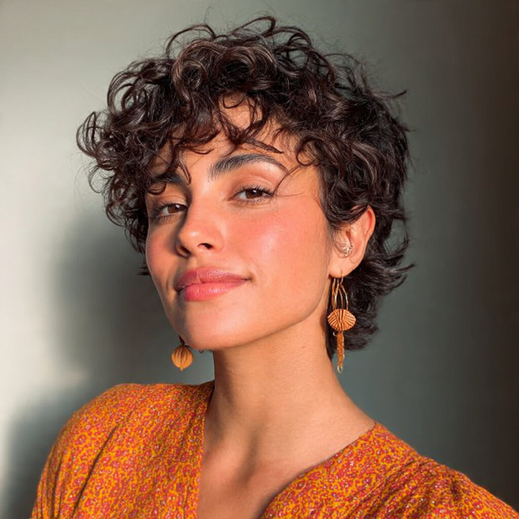 14 Short Curly Hairstyles That Are Cute, Cool, and Basically Doing the Most in the Best Way 11 ear length curly crop for short curly hairstyles