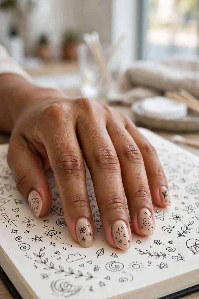 14 Korean Nail Art Ideas, Starring Your Inner K-Drama Cast 13 k11 doodle nails