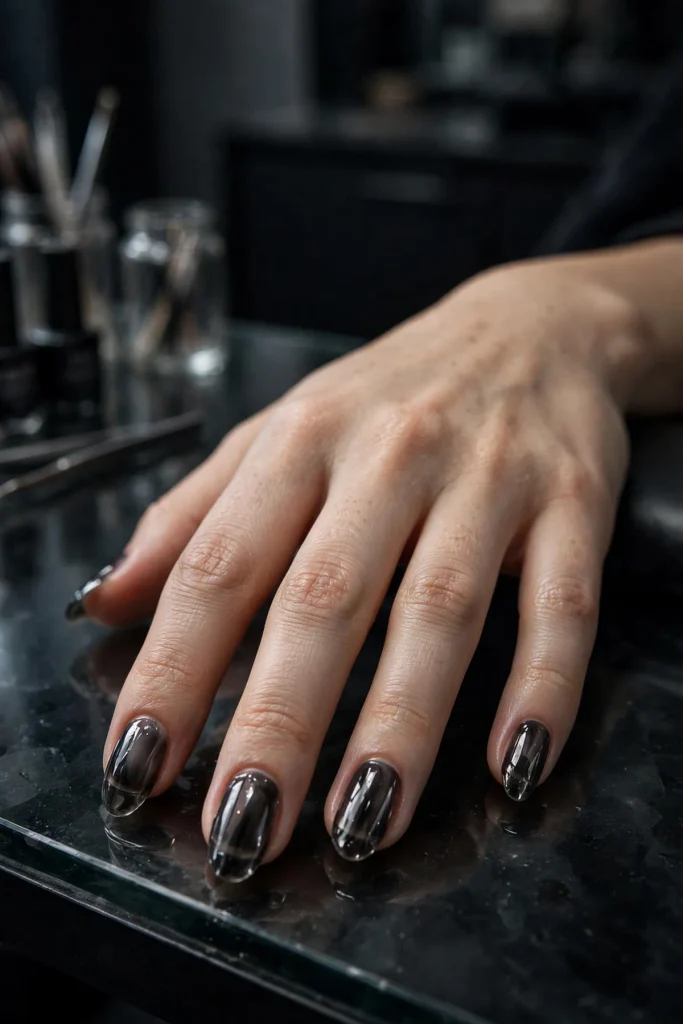 14 Korean Nail Art Ideas, Starring Your Inner K-Drama Cast 14 k12 noir glass