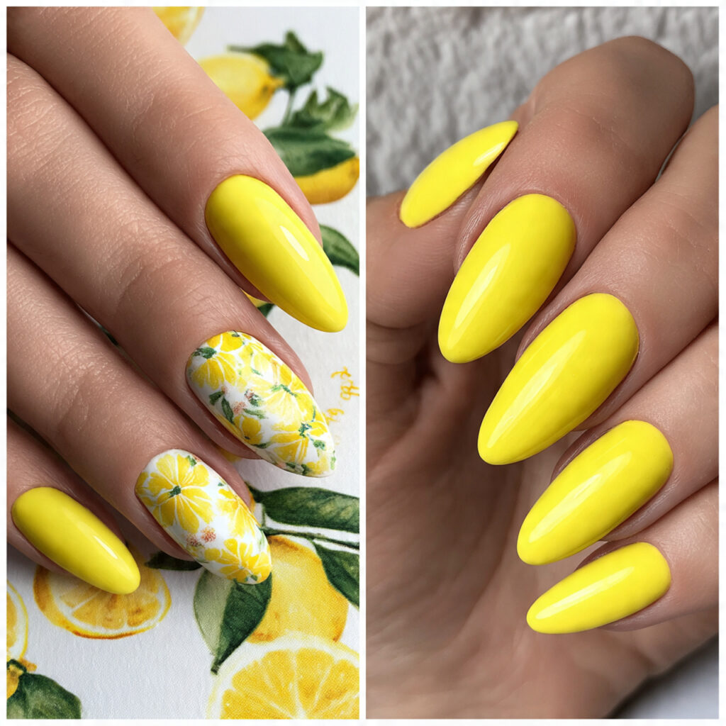 15 Trending Summer Nails Everyone Is Obsessed With Right Now (Your Next Mani Is Waiting) 8 lemon yellow nails