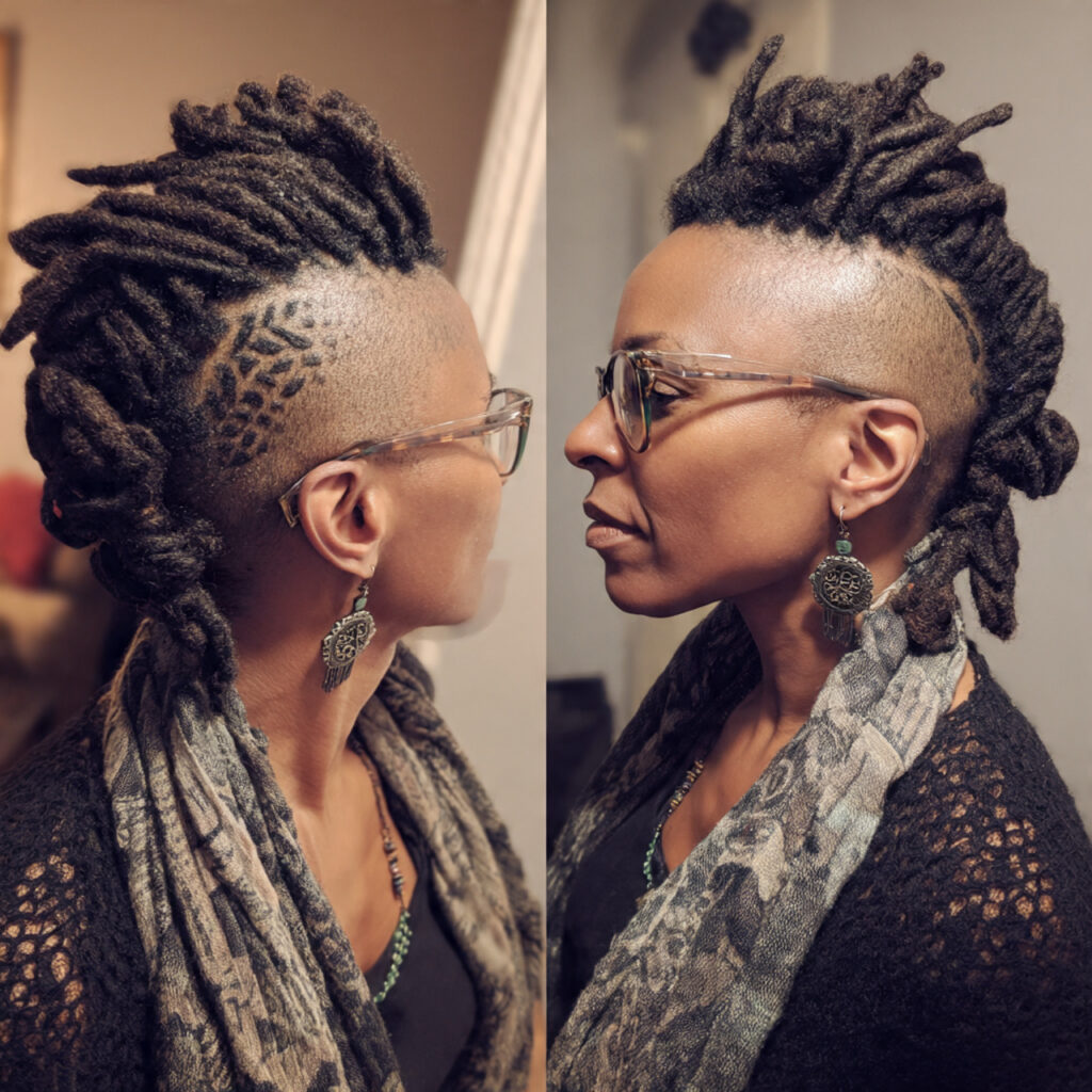 13 Locs Hairstyle Ideas That Are About to Be Your Whole Personality 12 loc mohawk