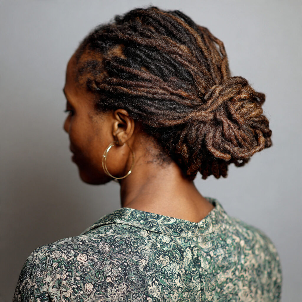 13 Locs Hairstyle Ideas That Are About to Be Your Whole Personality 4 low bun locs