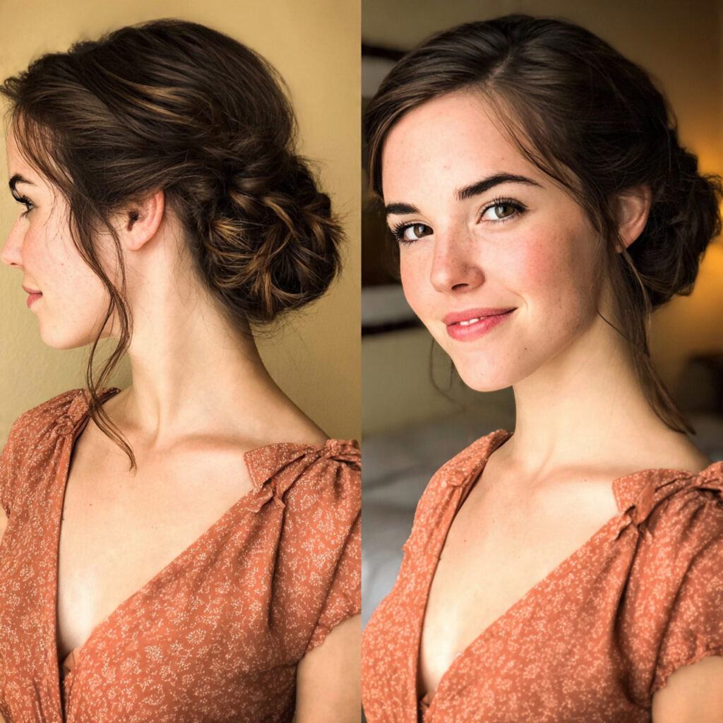 12 Side Part Hairstyles That Instantly Make You Look More Polished 10 low bun with a side part for women