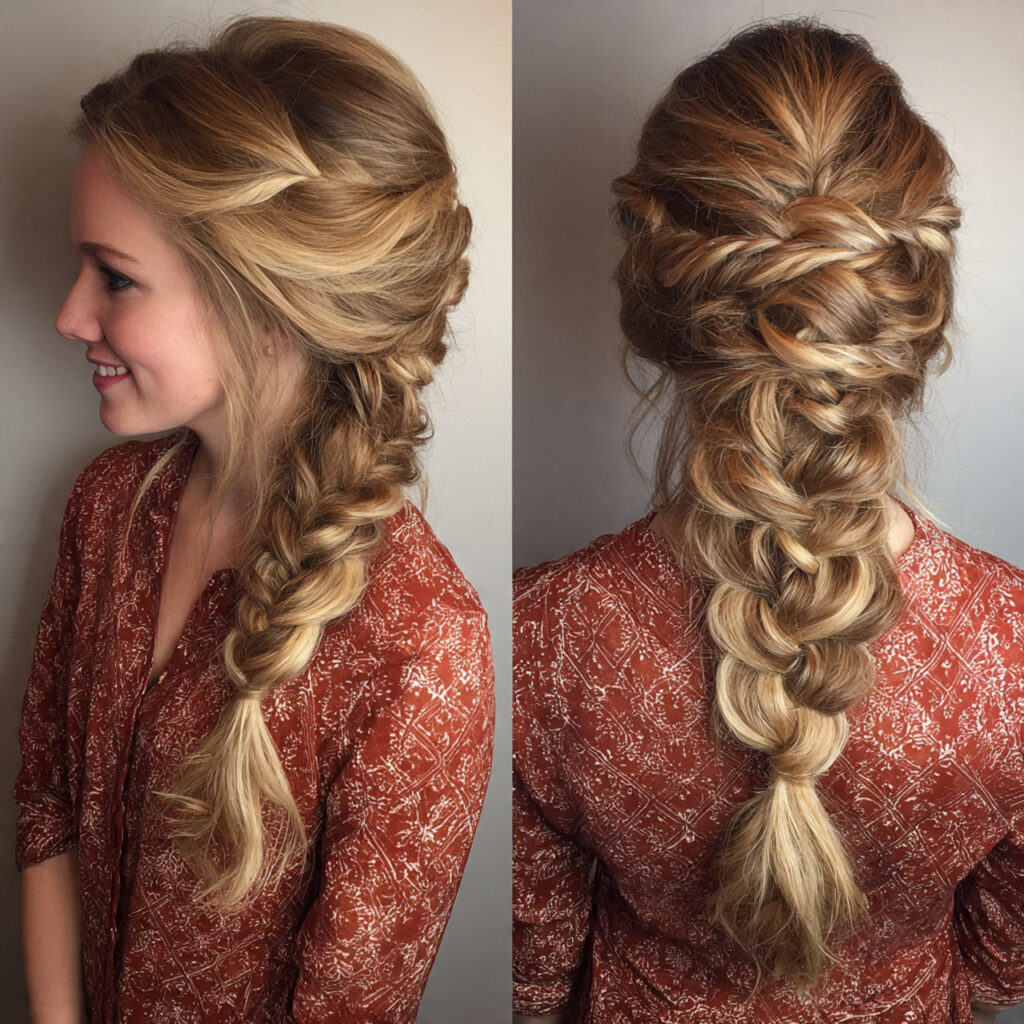 15 Quick Braided Hairstyles Ideas That Make You Look Put-Together in Minutes 7 messy fishtail braid